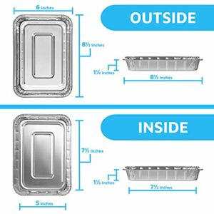 Aluminum Foil Grill Drip Pans - Bulk Pack of Durable Grill Trays – Disposable BBQ Grease Pans – Compatible with Weber Grills - Made in the USA - Also Great for Baking, Roasting & Cooking (Pack of 25)