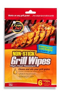 grate chef non-stick disposable grill wipes, 6 count per package, 3 pack