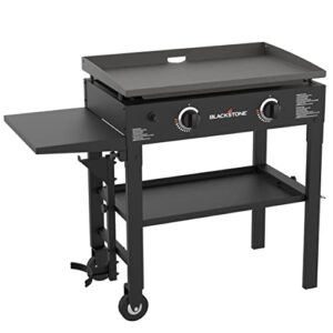 blackstone flat top gas grill griddle 2 burner propane fuelled rear grease management system, 1517, outdoor griddle station for camping, 28 inch