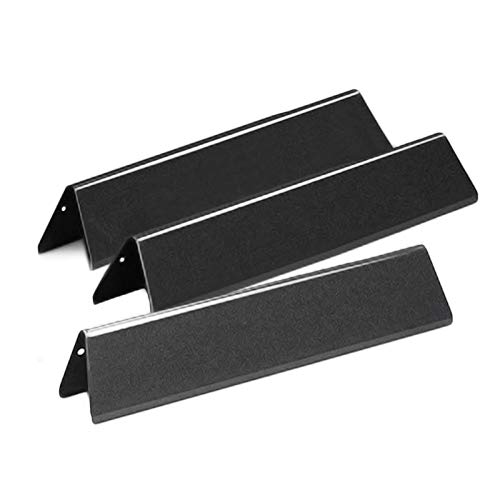 BBQ funland PH7635 (3-Pack) Porcelain Steel Heat Plate for Weber Spirit 200 Series with Front-Mounted Control Panels Gas Grills, Aftermarket Replacements (15.3” x 3.5” x 2.5”)