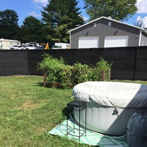 6' x 50' Wind Privacy Screen Fence (Set of 2-100' Long), Commercial Grade Fabric Mesh with Durable Grommets, Black | 180GSM