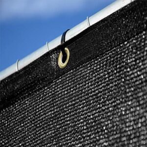 6' x 50' Wind Privacy Screen Fence (Set of 2-100' Long), Commercial Grade Fabric Mesh with Durable Grommets, Black | 180GSM