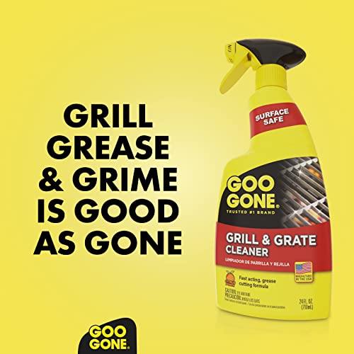 Goo Gone Grill and Grate Cleaner Spray (2 Pack) Cleans and Degreases BBQ Cooking Grates and Racks, Pellet and Electric Smokers- 24 Ounce