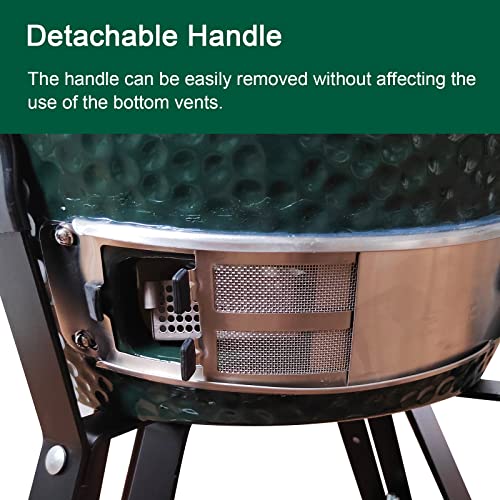 Quantfire Upgrade Removable Slid Out Ash Drawer for Large Big Green Egg Accessories, Green Egg Replacement Parts Ash Clean Tool, Stainless Steel