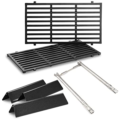 Hisencn 18" 69785 Stainless Steel Burner, 15.3" 7635 Porcelain-Enameled Flavorizer Bars, 17.5" 7637 Cooking Grates for Weber Spirit I & II 200 Series, Spirit E-210, E-220, Spirit S-210, S-220 G