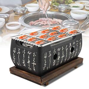 Natudeco Japanese Style BBQ Grill, Rectangular Furnace Japanese Cuisine Charcoal StoveJapanese Barbecue Alcohol Stove Table Top Grill Charcoal