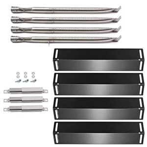 yiming grill replacement parts for charbroil 4 burner 463211512, 463211513, 463211514 grill model, grill burner tube (1 burner with bracket), heat tent shield, carryover tube replacement kit.