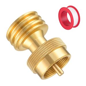 niubuniu 1lb to 20lb propane tank adapter, acme male & pol female thread- fit for qcc1/pol hose and fegulator.(contains sealing tape) (qcc/type1)