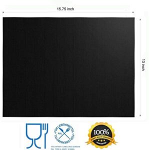 Renook Grill Mat Set of 6-100% Non-Stick BBQ Grill Mats, Heavy Duty, Reusable, and Easy to Clean - Works on Electric Grill Gas Charcoal BBQ - 15.75 x 13-Inch, Black