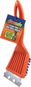 citrusafe clean cool bbq grill brush – removes grease and burnt food safely from gas and charcoal grill grates