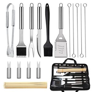 mirror flower 66pcs grill utensils set for outdoor grill set stainless steel bbq grill accessories in case,heavy duty grilling accessories kit,perfect for camping backyard barbecue