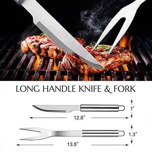 Mirror Flower 66PCS Grill Utensils Set for Outdoor Grill Set Stainless Steel BBQ Grill Accessories in Case,Heavy Duty Grilling Accessories Kit,Perfect for Camping Backyard Barbecue