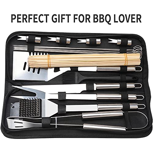 Mirror Flower 66PCS Grill Utensils Set for Outdoor Grill Set Stainless Steel BBQ Grill Accessories in Case,Heavy Duty Grilling Accessories Kit,Perfect for Camping Backyard Barbecue