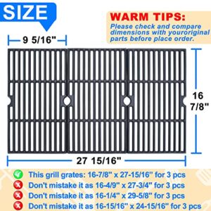 GGC 16 7/8" Grill Grates Replacement for Charbroil 463420508, 463420509, 463420511, 463436213, 463436214, 463440109, 463441312, Master Chef, Thermos and Backyard, 3 PCS 16 7/8 x 9 5/16 Cooking Grids