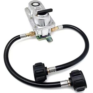 rv propane regulator 2 stage auto changeover propane regulator with hose, dual propane tank regulator for rv trailers camper