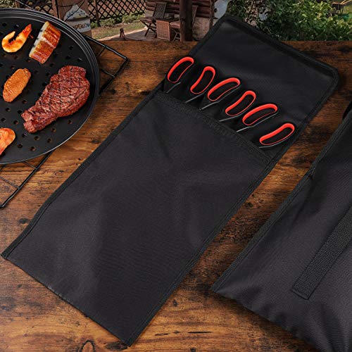 DOITOOL 2PCS Grill Utensil Storage Bag - Oxford Cloth Water Proof Tool Storage for Grill Accessories - Black Bbq Accessories Tool Organizers and Storage for Camping Hiking（18.5x9.6inch）