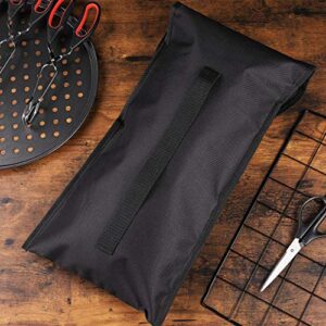 DOITOOL 2PCS Grill Utensil Storage Bag - Oxford Cloth Water Proof Tool Storage for Grill Accessories - Black Bbq Accessories Tool Organizers and Storage for Camping Hiking（18.5x9.6inch）