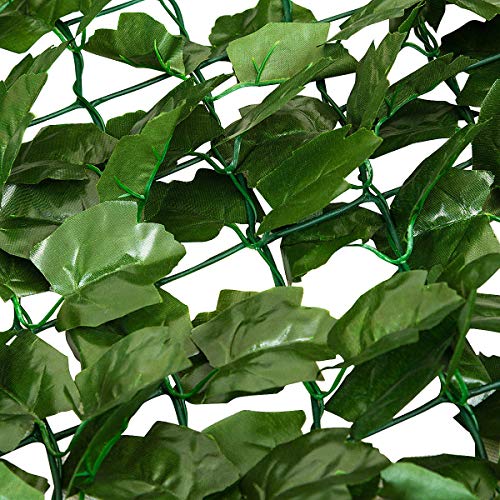 Giantex Artificial Faux Ivy Privacy Fence, 118"x59" Artificial Hedge Faux Ivy Vine Leaf Greenery Wall Screen, Decorative Trellis Fence Covering for Outdoor Porch Garden Patio