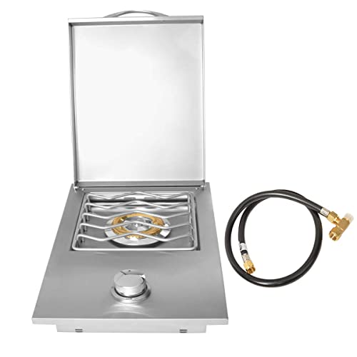 Stanbroil Gas Single Side Grill Burner, Outdoor Grill Drop-in Built-in Side Grill Burner for Propane Gas - Stainless Steel