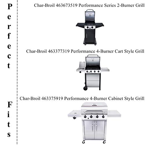 SafBbcue Grill Parts Kit Replacement for Charbroil Performance 300 2-Burner 463625217 Gas Grills, Included Heat Plate Tent Shield, Pipe Burner Tube, Adjustable Carryover Tube