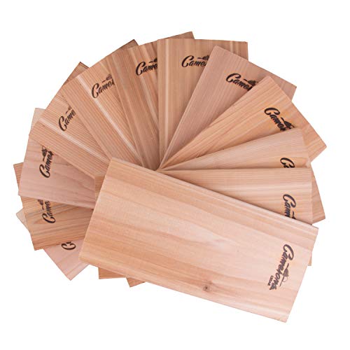 Grilling Planks - 12 Pack Cedar - Premium Extra Thick 1/2 Inch Western Cedar for Barbecue Salmon, Seafood, Steak, Burgers, Pork Chops, Vegetables and More!