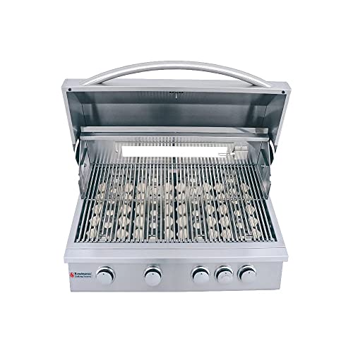 RCS Premier Series Stainless Steel 32 Built-in Grill with Rear Burner -Natural Gas