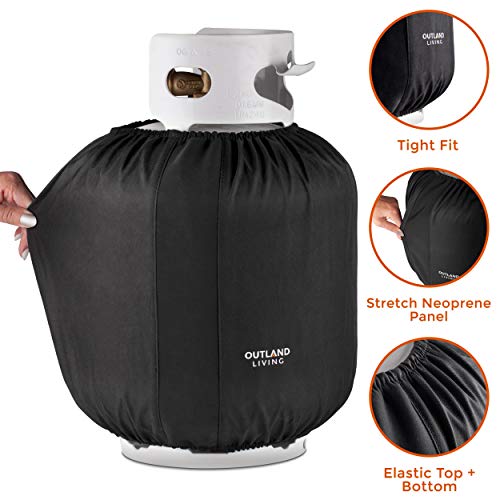 Outland Living Propane Tank Cover 20 lb | Reliable, Weather Resistant Gas Cylinder Cover | Rugged Outdoor UV Rated D600 Polyester | 12.5" x 18"