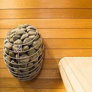 HUUM Drop 9.0kW Sauna Heater with UKU Control (Blue), 132 pounds of Rounded Olivine Stones Included (for saunas Between 290-530 cu ft.)