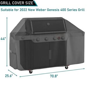 ZJYWSCH Grill Cover for New 2022 Weber Genesis 400 Series 4-Burner Gas Grill Outdoor Waterproof, 7758 Fit for Genesis E-425s E-435 EPX-435 S-435 SPX-435 SX-435 Heavy Duty