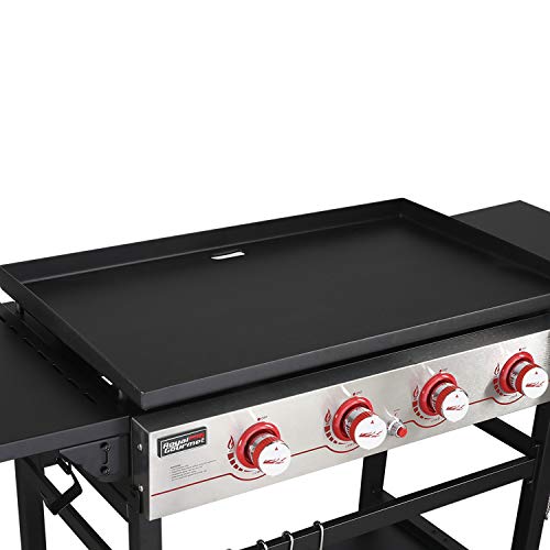 Royal Gourmet GB4000 36-inch 4-Burner Flat Top Propane Gas Grill Griddle, for BBQ, Camping, Red