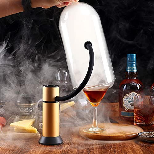 CREATIVECHEF Smoking Gun，Cocktail Smoker Kit，Used Outdoors, Bars, Parties，Aluminum Alloy Material，Yellow