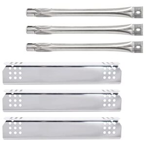 criditpid grill replacement parts for nexgrill 720-0737, grill master 720-0737, stainless steel burner pipe tubes & heat plate tent shields replacement kit for tera gear 780-0390.