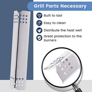 Criditpid Grill Replacement Parts for Nexgrill 720-0737, Grill Master 720-0737, Stainless Steel Burner Pipe Tubes & Heat Plate Tent Shields Replacement kit for Tera Gear 780-0390.
