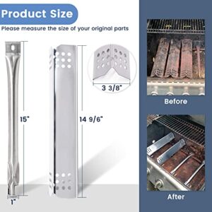 Criditpid Grill Replacement Parts for Nexgrill 720-0737, Grill Master 720-0737, Stainless Steel Burner Pipe Tubes & Heat Plate Tent Shields Replacement kit for Tera Gear 780-0390.