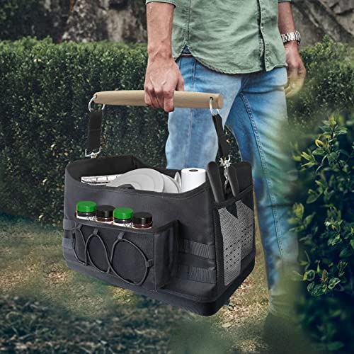 Favfully Carry Griddle Caddy, Cook Grilling Caddy, Picnic Basket Storage Bag for Griddle/BBQ Organizer Store All Your Grill Tools Accessories in One Place