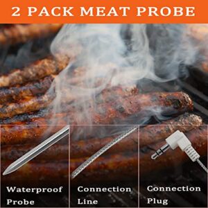 Replacement Meat Probes for Traeger Wood Pellet Grill, 2 Pack High-Temperature BBQ Waterproof Digital Thermostat Probe