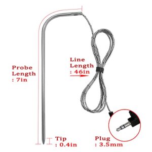 Replacement Meat Probes for Traeger Wood Pellet Grill, 2 Pack High-Temperature BBQ Waterproof Digital Thermostat Probe