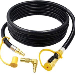 MCAMPAS 12FT RV Propane Quick Connect Hose with Propane Elbow Adapter for Blackstone 17"/22" Griddles