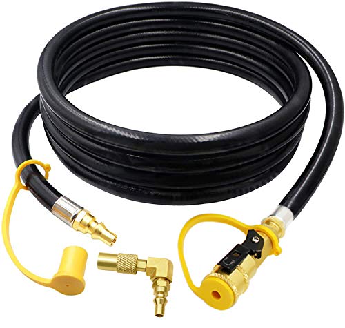 MCAMPAS 12FT RV Propane Quick Connect Hose with Propane Elbow Adapter for Blackstone 17"/22" Griddles