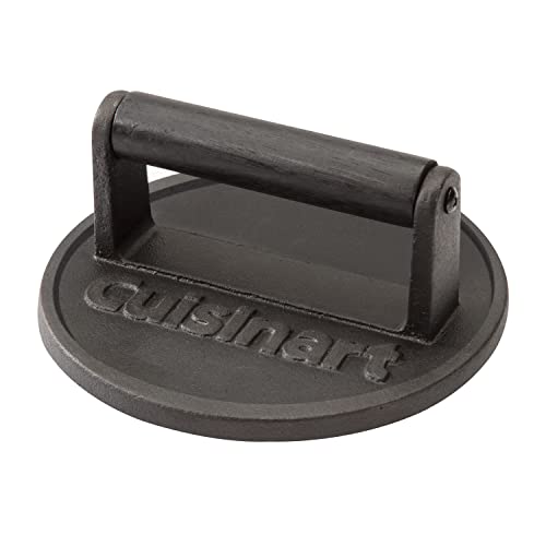 Cuisinart Burger Press Bundle - Cast Iron Smashed Burger Press & Melting Dome, 9" (Stainless Steel)