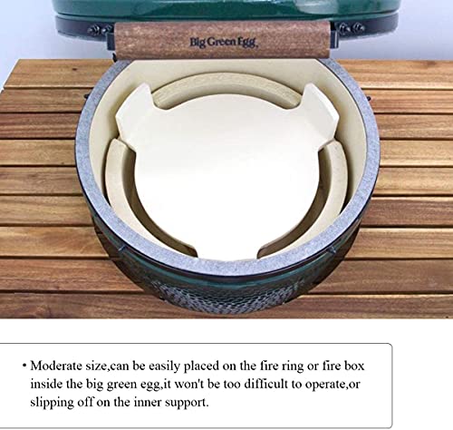 Plate Setter Big Green Egg Accessories Plate Pizza Stone with 3 Legs for Large Big Green Egg,convEGGtor for 18" Kamado Grill,18" Grilling Surface Grill Grate Extender-Extra Thick