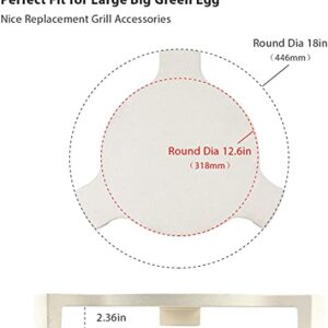 Plate Setter Big Green Egg Accessories Plate Pizza Stone with 3 Legs for Large Big Green Egg,convEGGtor for 18" Kamado Grill,18" Grilling Surface Grill Grate Extender-Extra Thick