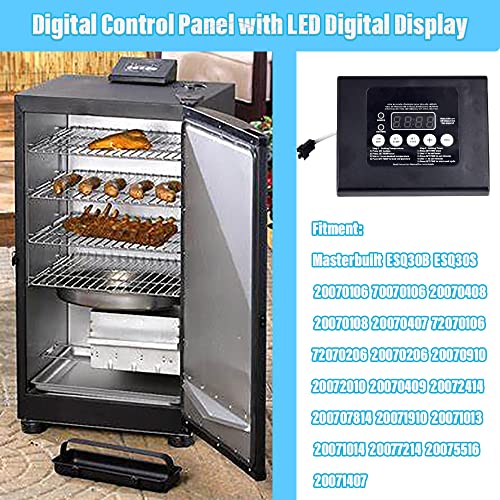 CULMKARI Digital Control Panel with LED Digital Display Fits for Masterbuilt ESQ30B ESQ30S 20070106 and Other Smoker Grill Models Replaces 990050048