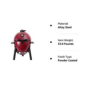 Char-Griller E06614 AKORN Jr. Portable Kamado Charcoal Grill, Red