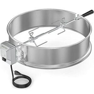 onlyfire stainless steel rotisserie ring kit barbecue accessories for weber 22″ kettle grill and other similar size grills