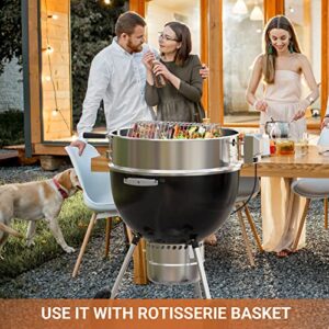 onlyfire Stainless Steel Rotisserie Ring Kit Barbecue Accessories for Weber 22" Kettle Grill and Other Similar Size Grills