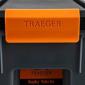 Traeger Pellet Grills BAC637 Stay Dry Pellet Bin, Wood Pellet Storage with Locking Lid, Black