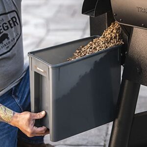 Traeger Pellet Grills BAC637 Stay Dry Pellet Bin, Wood Pellet Storage with Locking Lid, Black