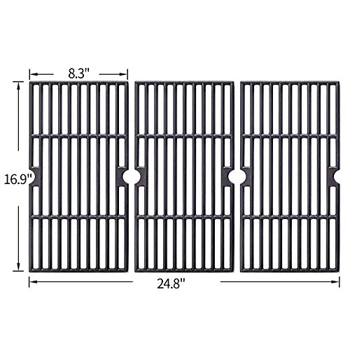 Grill Replacement Grates Parts for Charbroil Advantage 463343015, 463344015, 463344116, Kenmore, Broil King and Centro Grill, 16 15/16" Cast Iron Cooking Grids