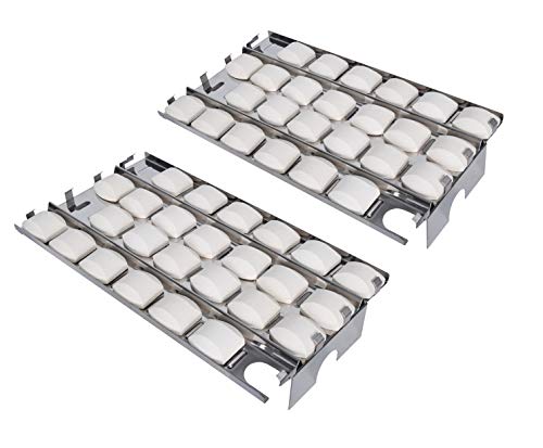 GasSaf Heat Plate for Lynx CS30, L27, L30, L30PSP, L30APSFR, L36, L42, L54, LBQ27FR Gas Grill, 50-Pack Ceramic Briquettes & 2-Pack Stainless Steel Briquette Trays